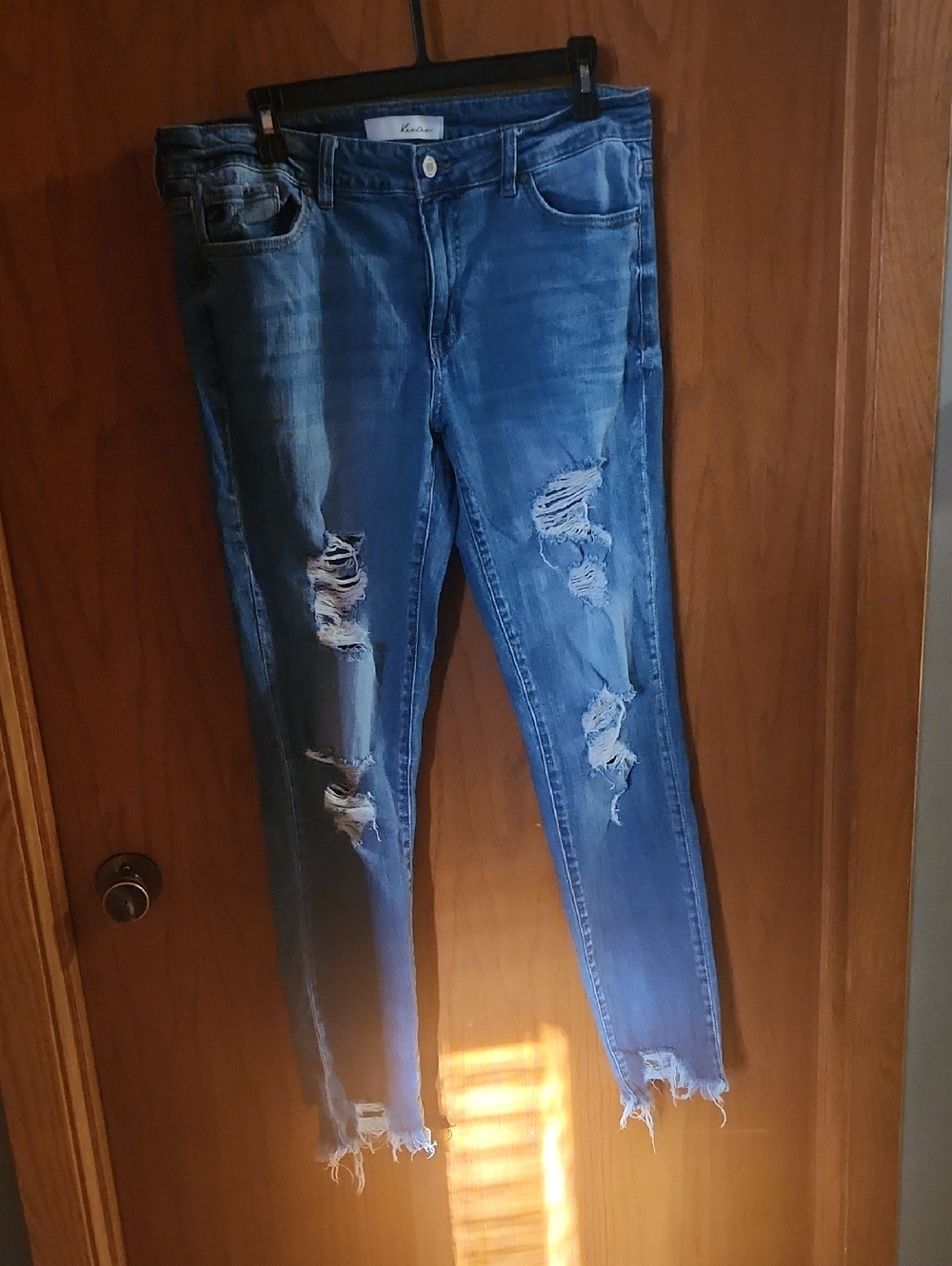 KanCan Distressed Dark Blue Skinny Jeans Size 13